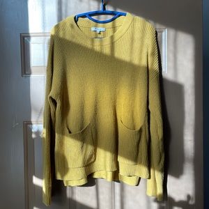 Madewell yellow sweater with pockets women’s medium M vintage look